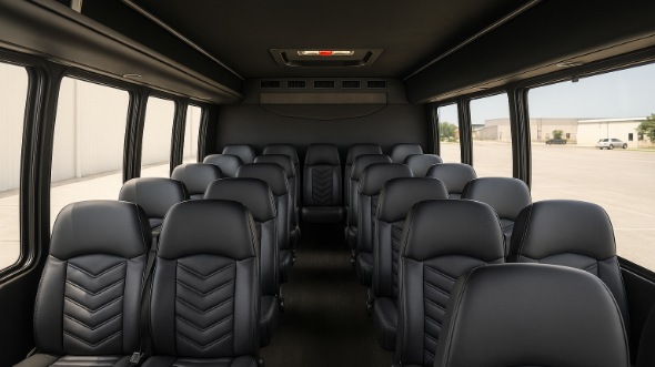 Interior of Charter Bus Company Sandy Springs's 20 Passenger Mini bus in Sandy Springs