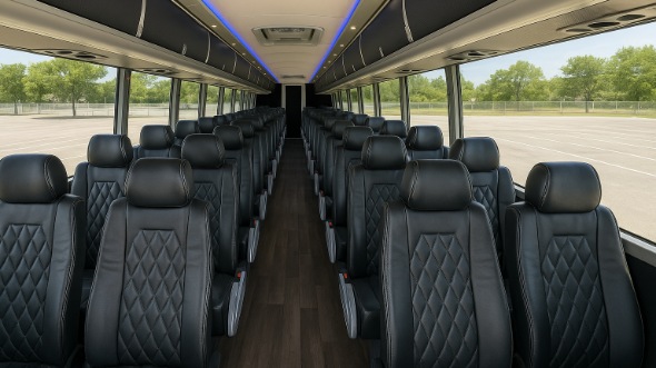 Interior of Charter Bus Company Chattanooga's 50 Passenger Charter Bus in Chattanooga