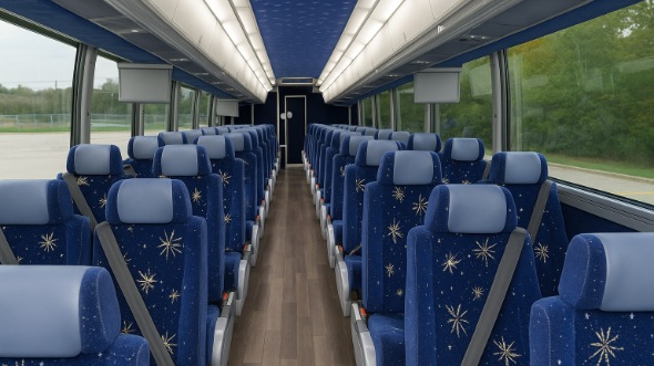 Interior of Charter Bus Company Knoxville's 55 Passenger Charter Bus in Knoxville