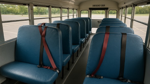 Interior of Charter Bus Company Sandy Springs's School Bus in Sandy Springs