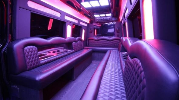 Interior of Charter Bus Company Marietta's Sprinter Limo in Marietta